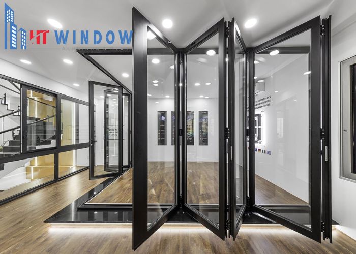 Cửa đi xếp trượt góc vuông nhiều cánh