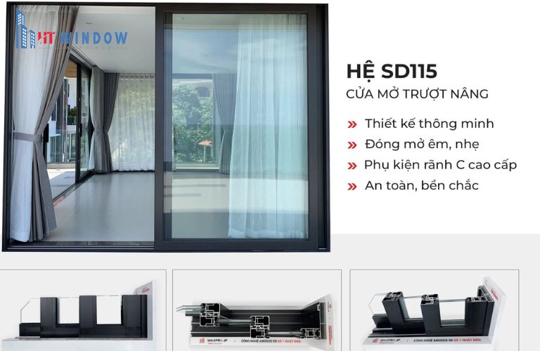 Hệ SD115 - dạng cửa trượt nâng