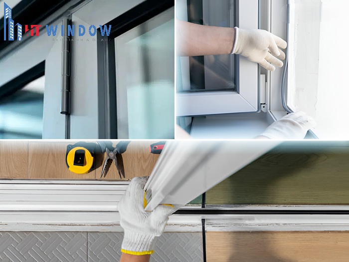 Sửa cửa nhôm kính bị kẹt bằng cách vệ sinh ray trượt sau đó tra dầu bôi trơn