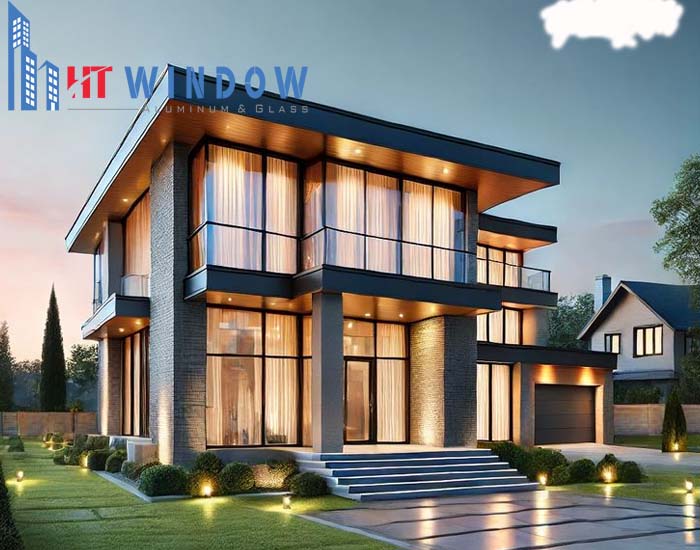 Mặt dựng nhôm Xingfa hệ 55 có kết cấu chắc chắn, chịu lực tốt