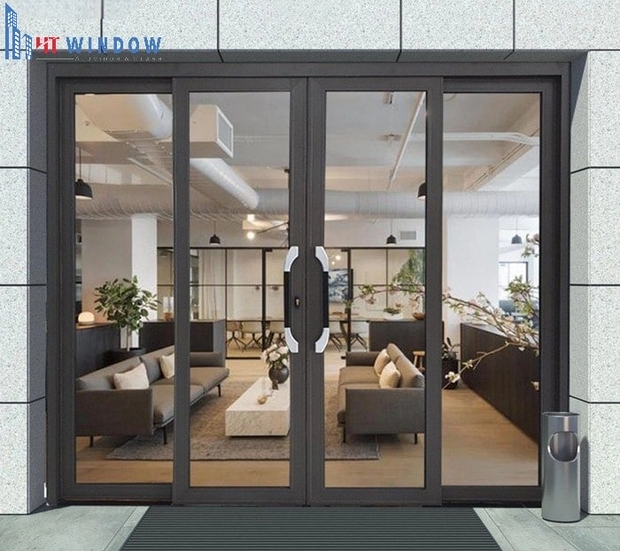 Cửa nhôm trượt quay 2 chiều được lựa chọn trong các thiết kế theo phong cách hiện đại và tối giản