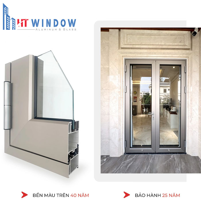 Cửa nhôm Maxpro có nhiều ưu điểm, nhất là độ bền màu cao
