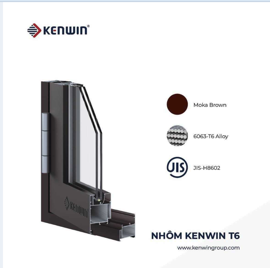 CỬA SỔ MỞ QUAY NHÔM KENWIN 55S ANODISE HỆ 55