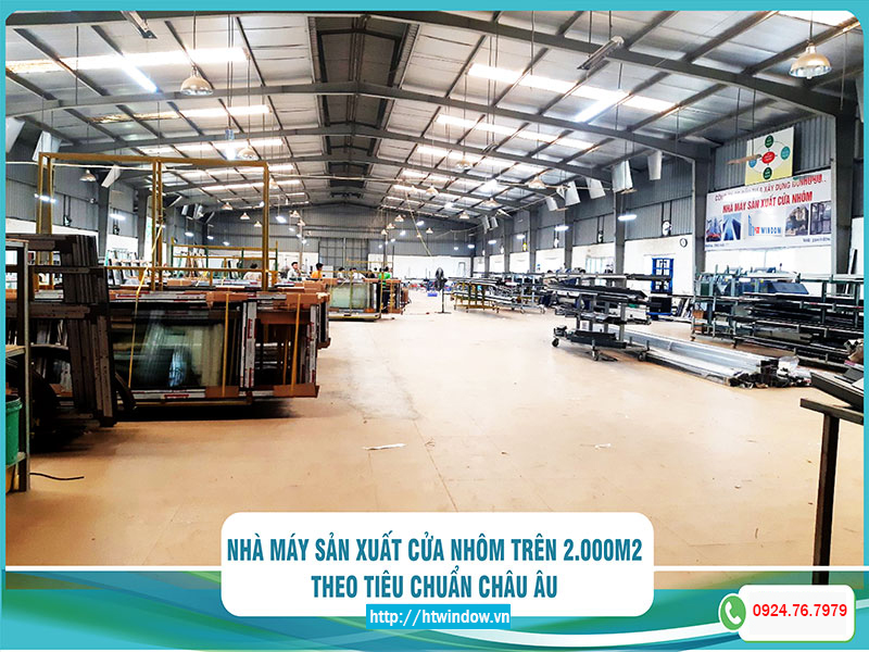 Quy mô nhà xưởng sản xuất cửa nhôm công nghệ cao của HT Window