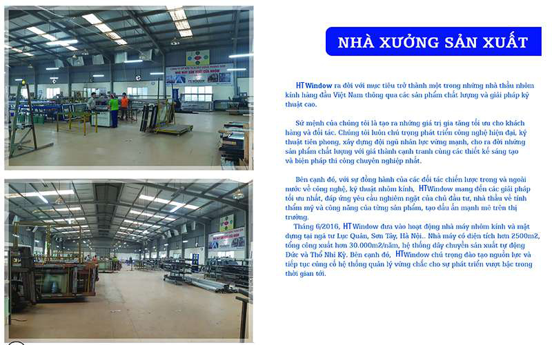 Dàn máy cắt nhôm 2 đầu và máy ép góc thủy lực tại nhà máy HT Window