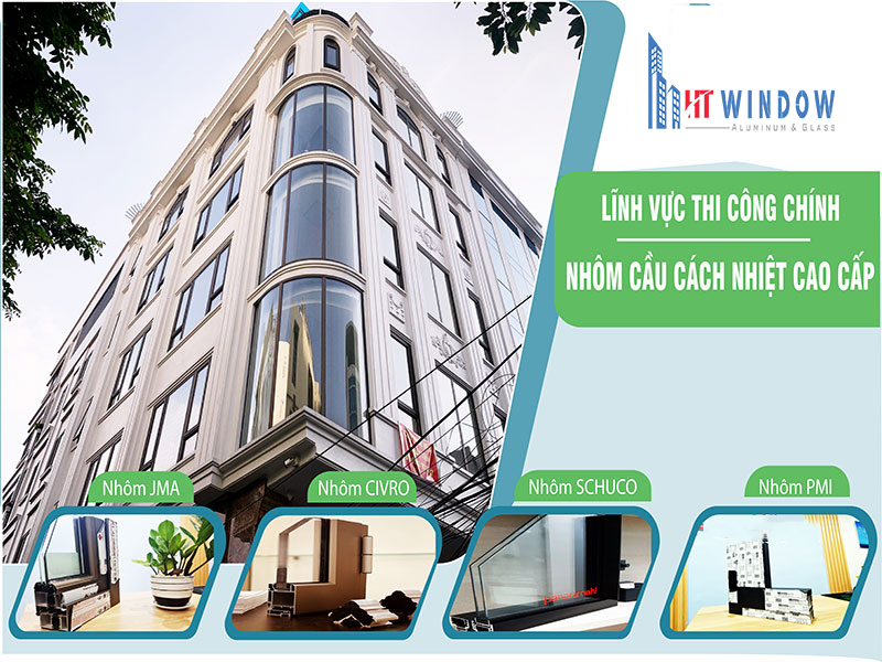 Mẫu cửa nhôm cầu cách nhiệt cao cấp cách âm chống ồn vượt trội