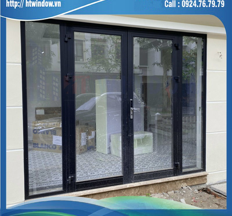 Cửa đi mở quay nhôm Xingfa cách âm kín khít với hệ gioăng EPDM