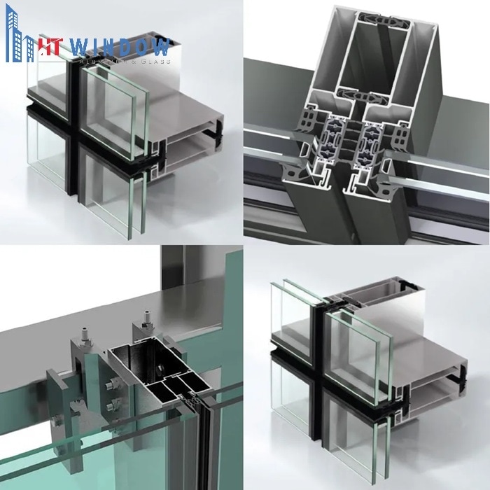 Vách kính mặt dựng hệ Unitized