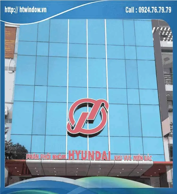 Vách kính mặt dựng nhôm Hyundai